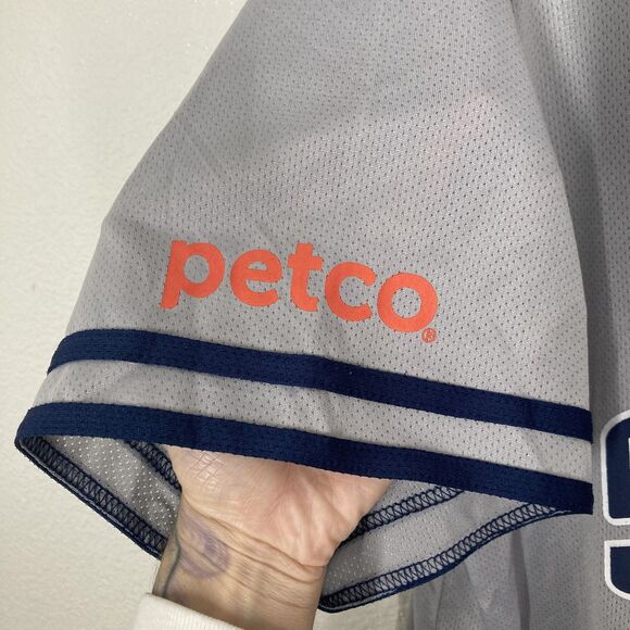 San Diego Padres Jersey Mens Large Gray Navy MLB Baseball Carlos Quentin 18 - Picture 9 of 14